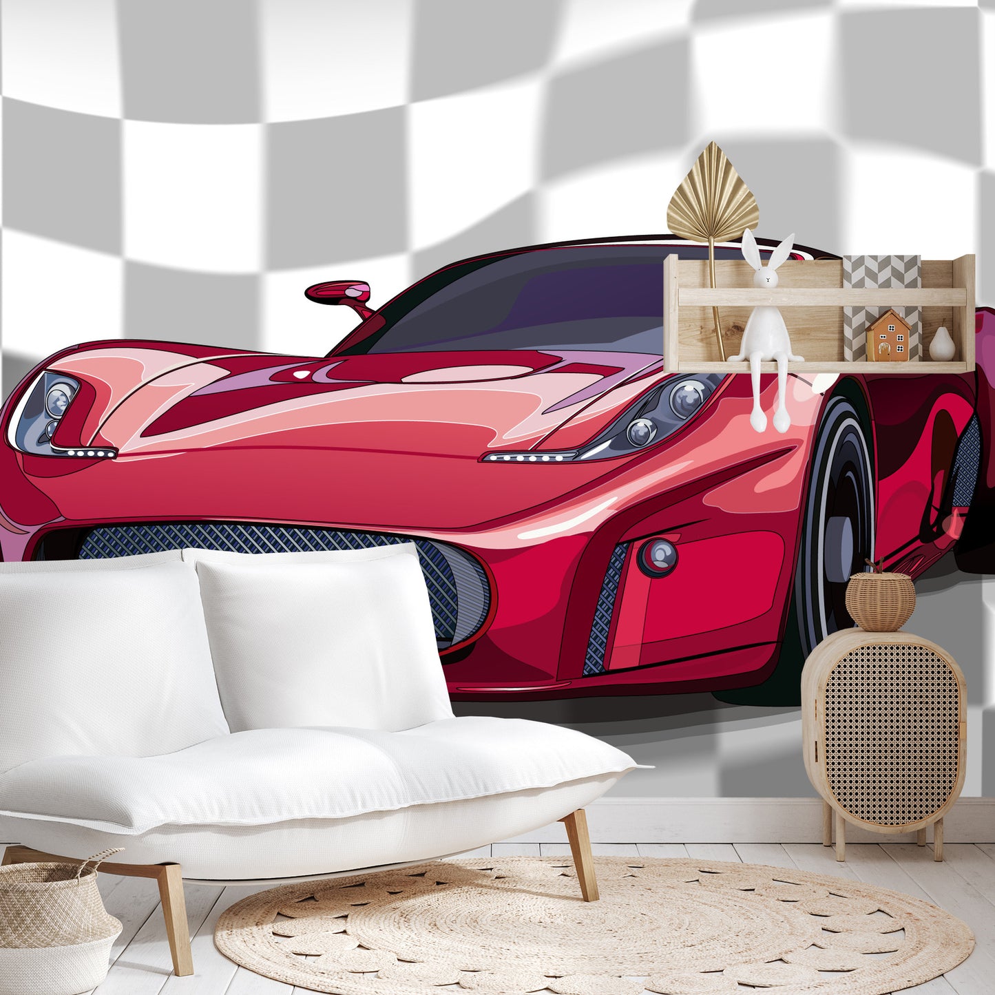 Fototapete Sportliches Rotes Auto