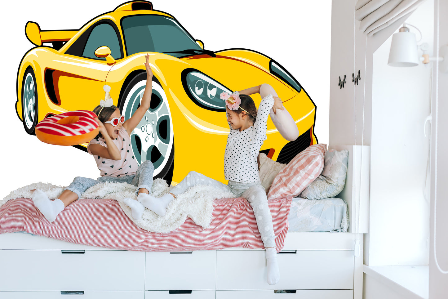 Fototapete Märchenhaftes Gelbes Auto