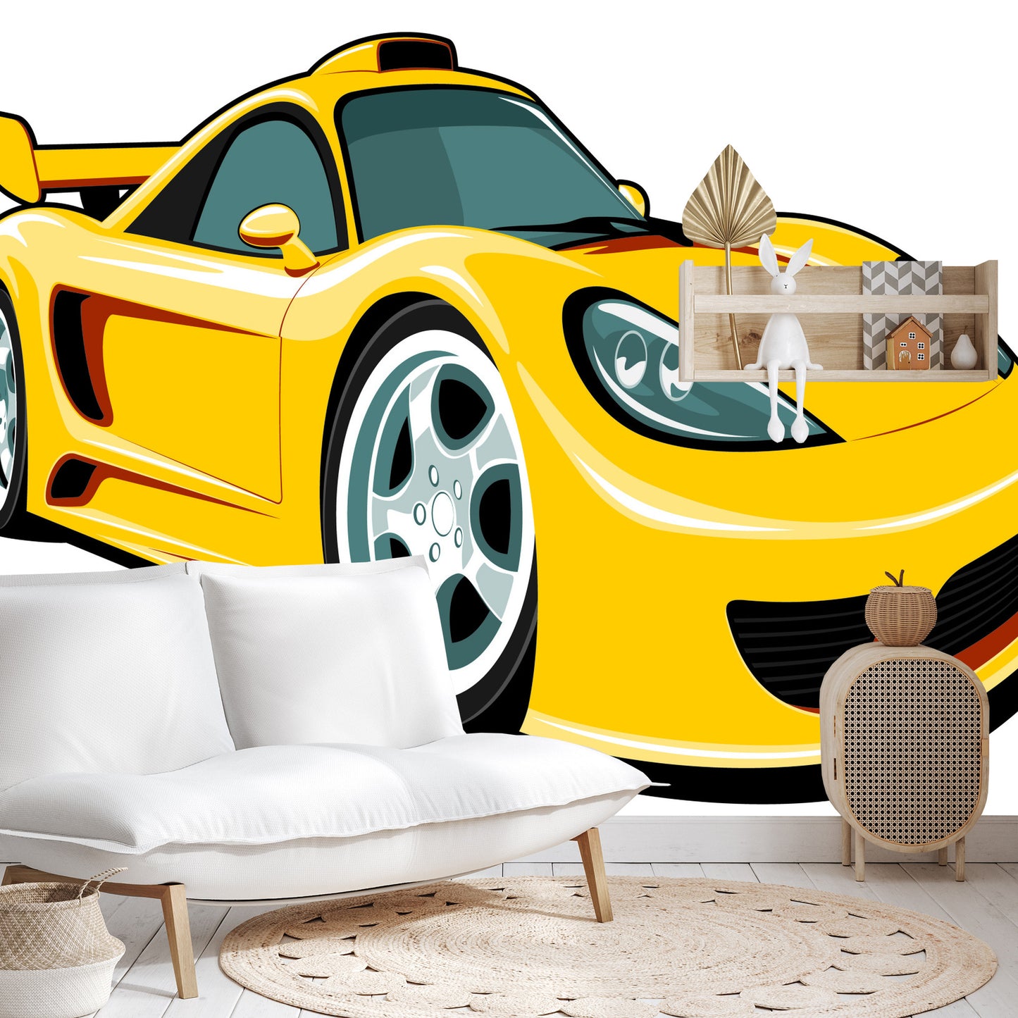 Fototapete Märchenhaftes Gelbes Auto