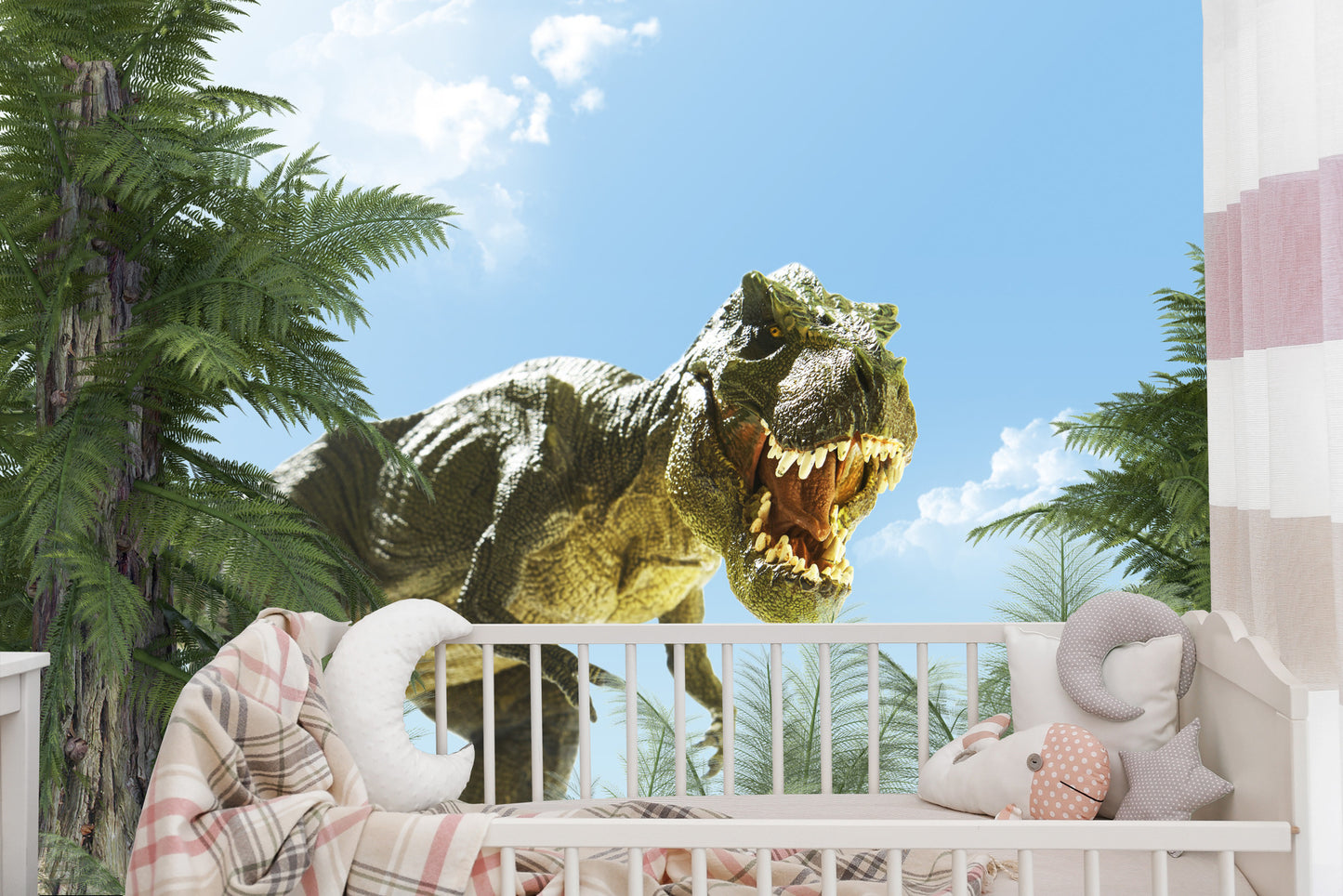 Fototapete Großer T-Rex-Dinosaurier Und Die Palme