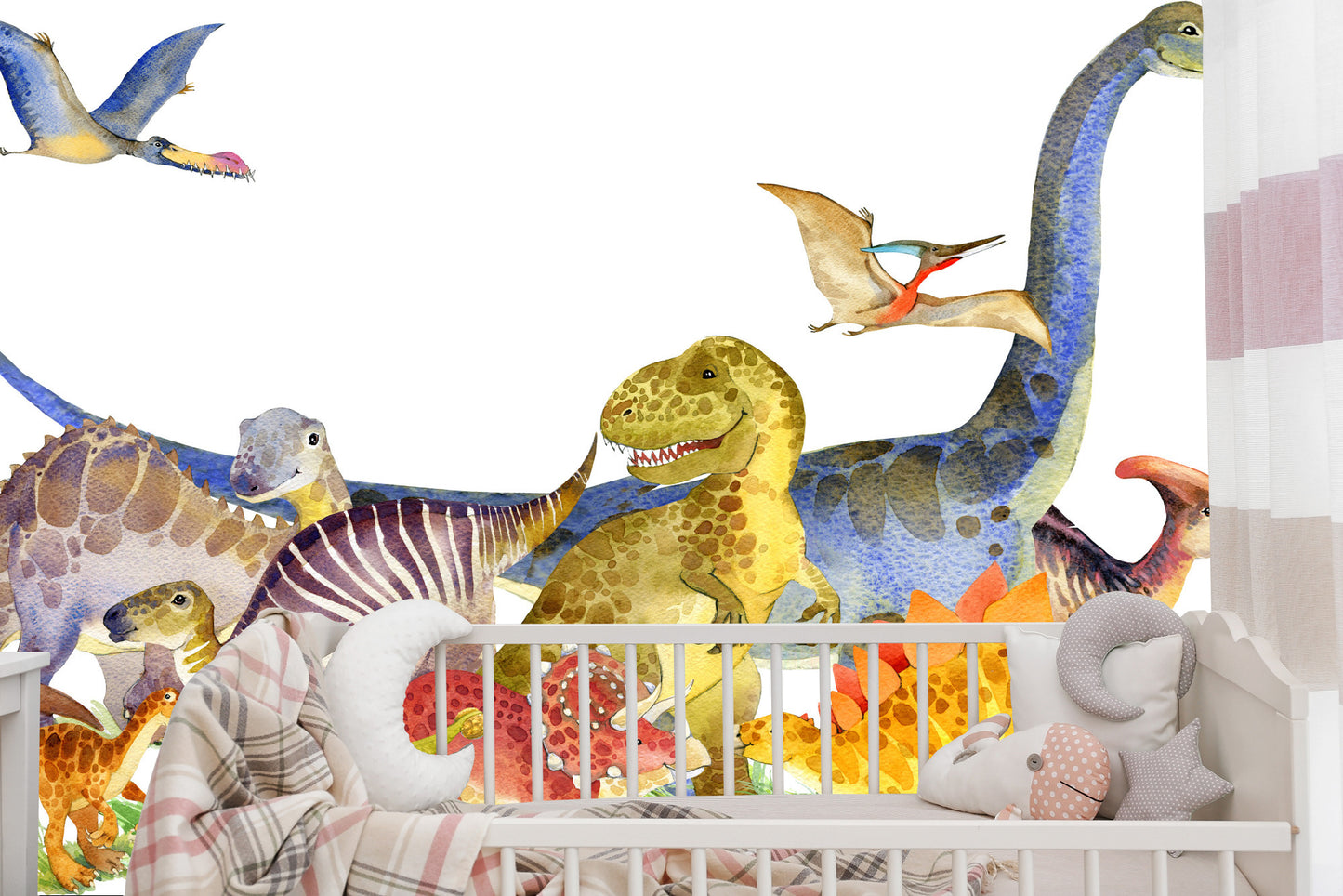 Fototapete Dinosaurier Mit Aquarell Gemalt