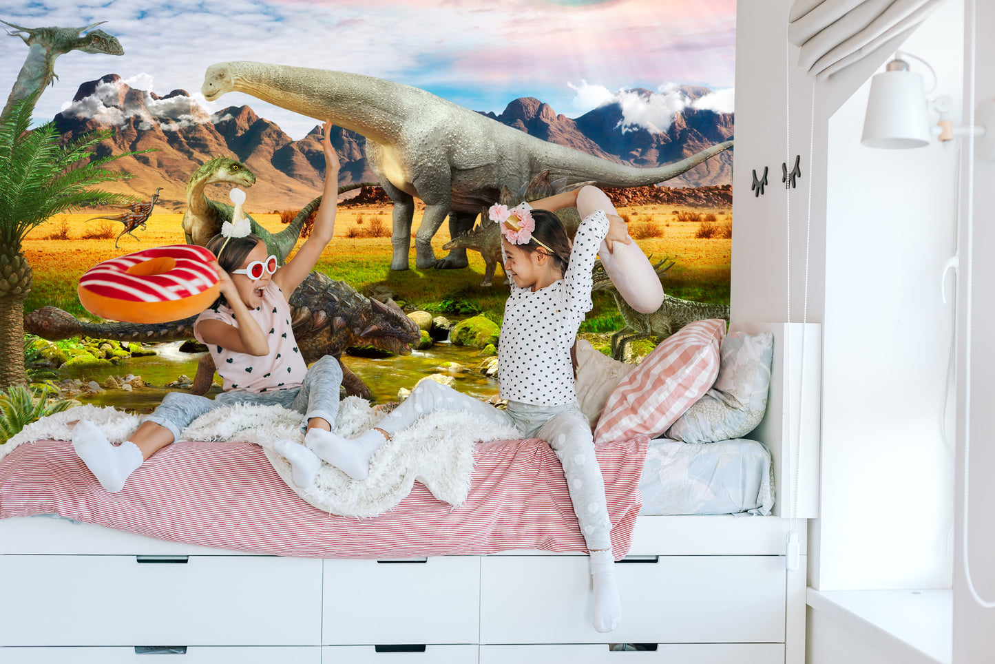 Fototapete Realistische Dinosaurier Am Fluss