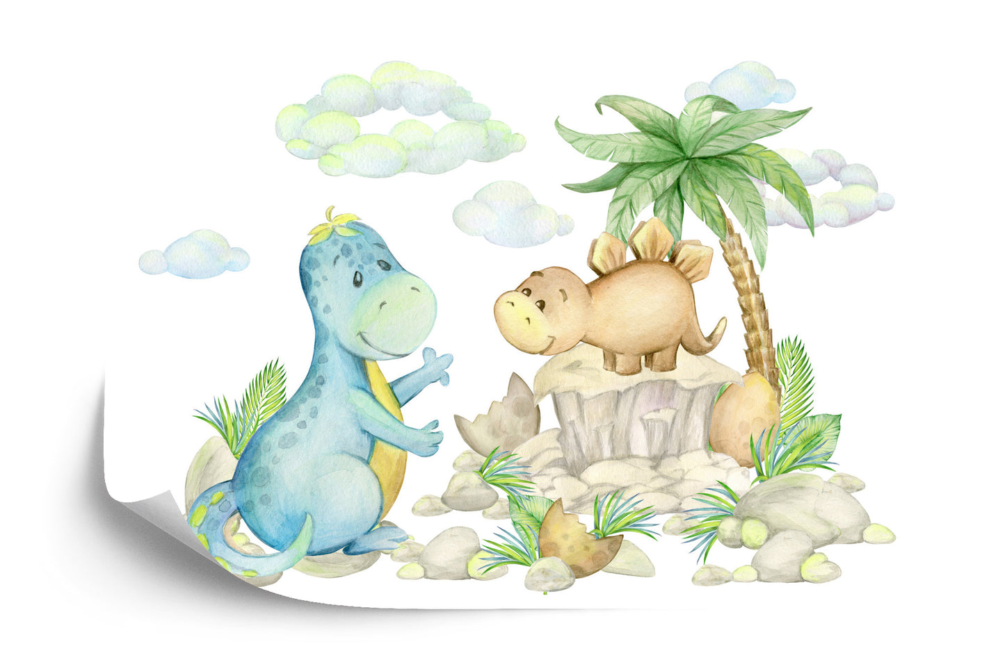 Fototapete Kleine Dinosaurier Auf Den Steinen