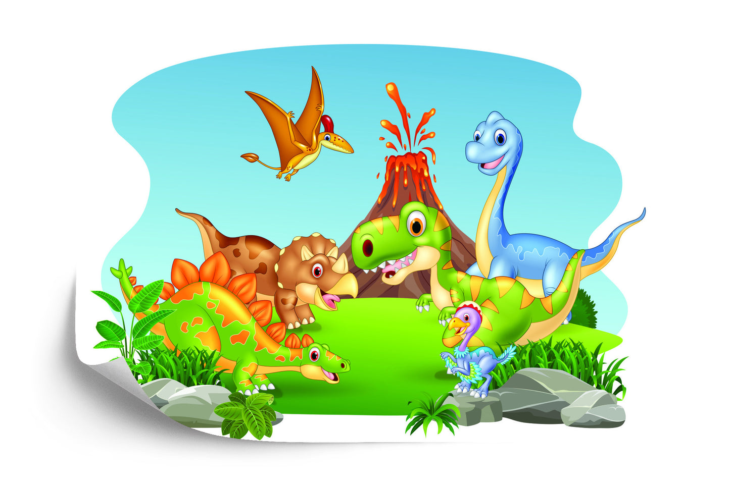Fototapete Glückliche Dinosaurier