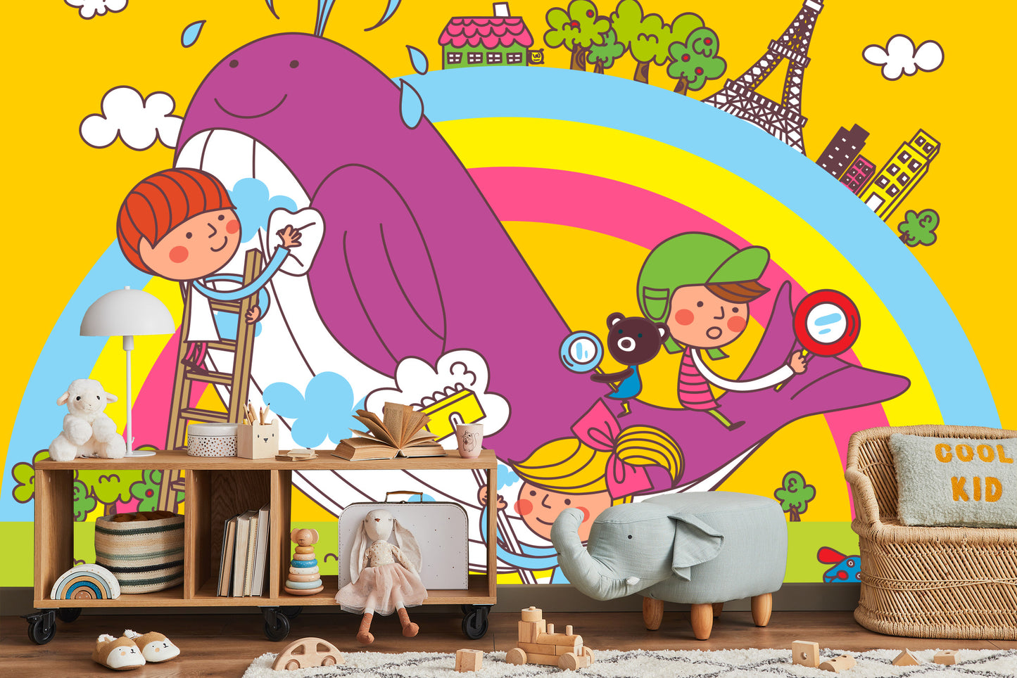 Fototapete Für Kinder - Kinder Und Wal