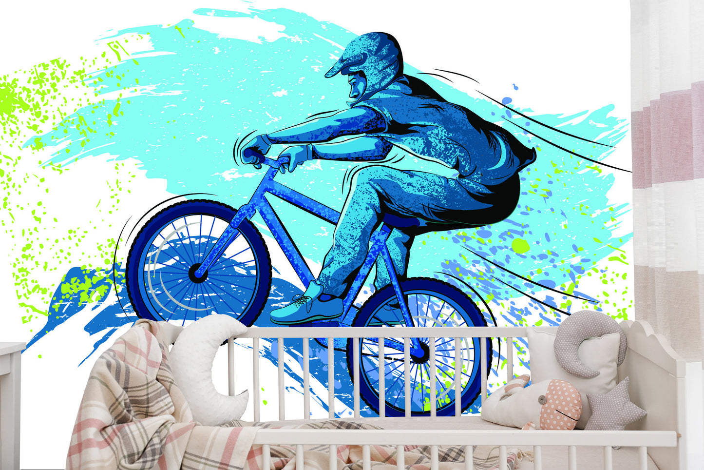 Fototapete Radfahrer Im Graffiti-Stil
