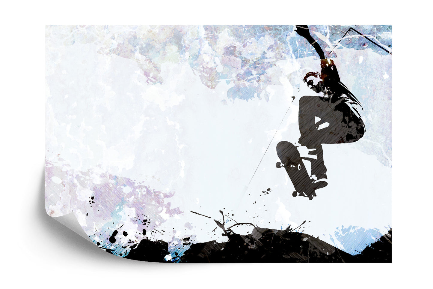 Fototapete Skateboarding Im Grafikstil