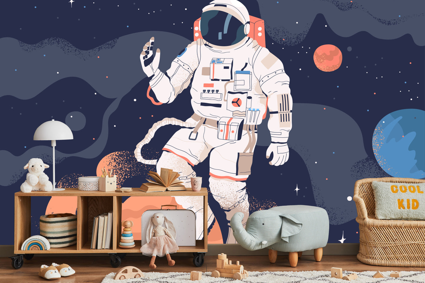Fototapete Astronaut Im Weltall Und Planeten