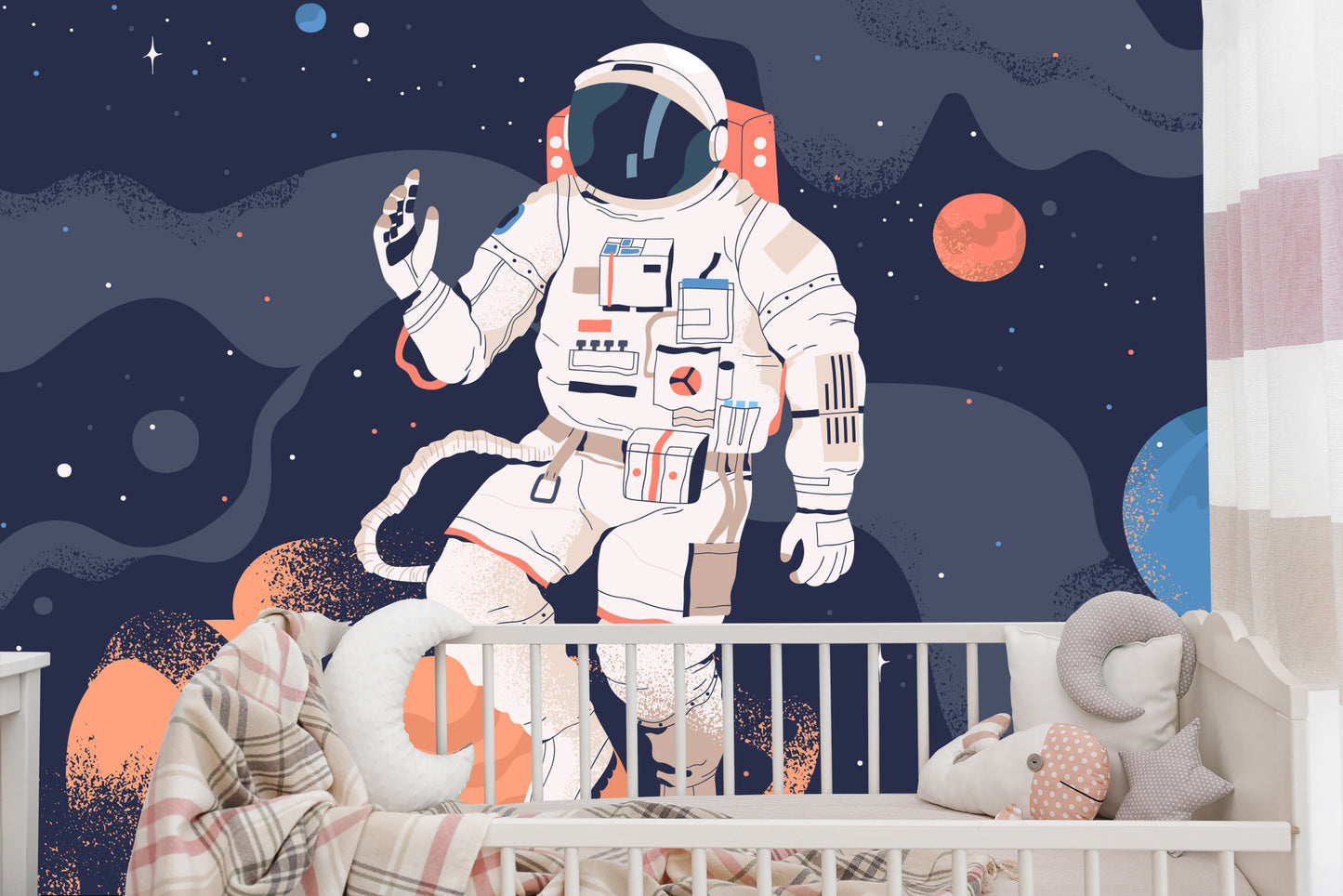 Fototapete Astronaut Im Weltall Und Planeten