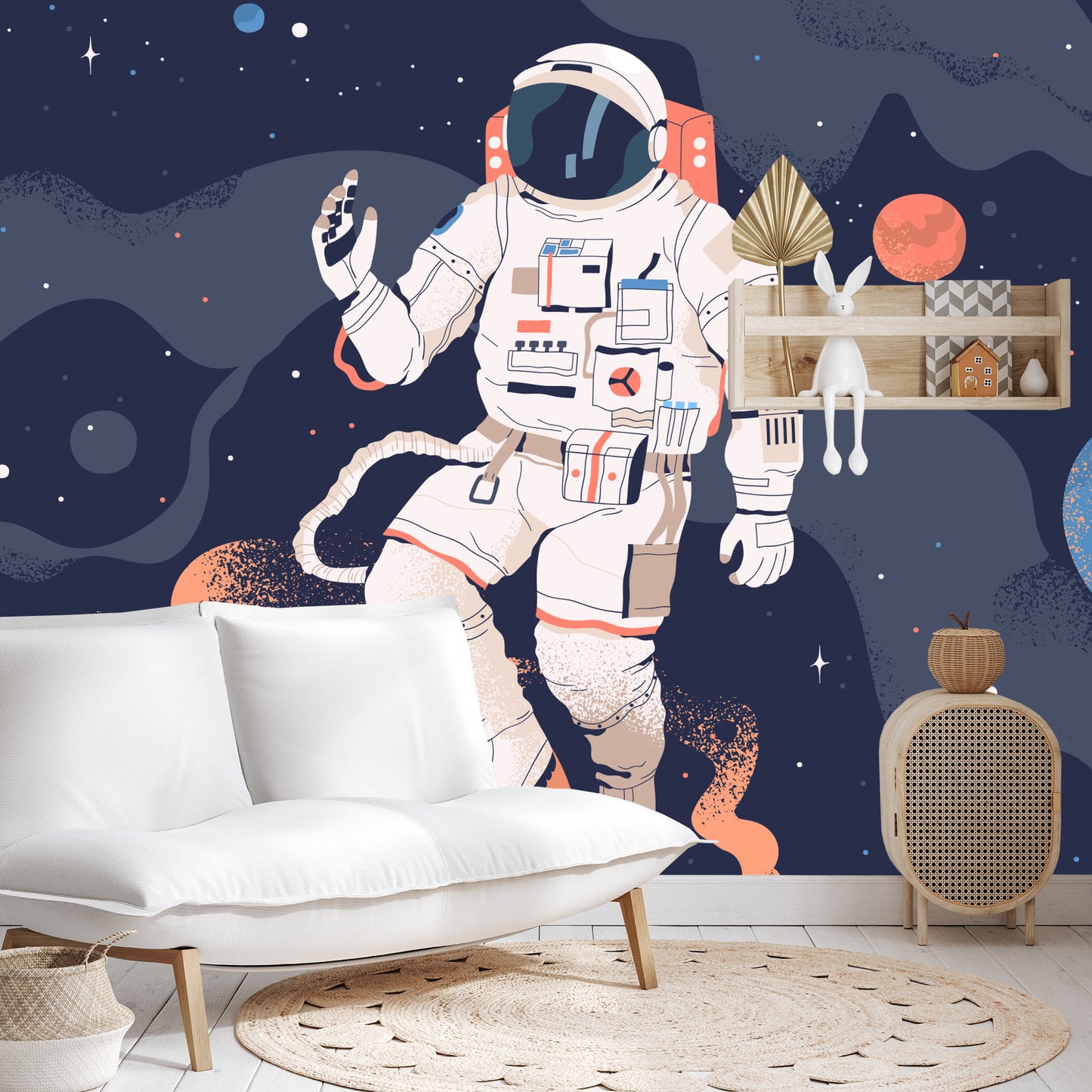 Fototapete Astronaut Im Weltall Und Planeten