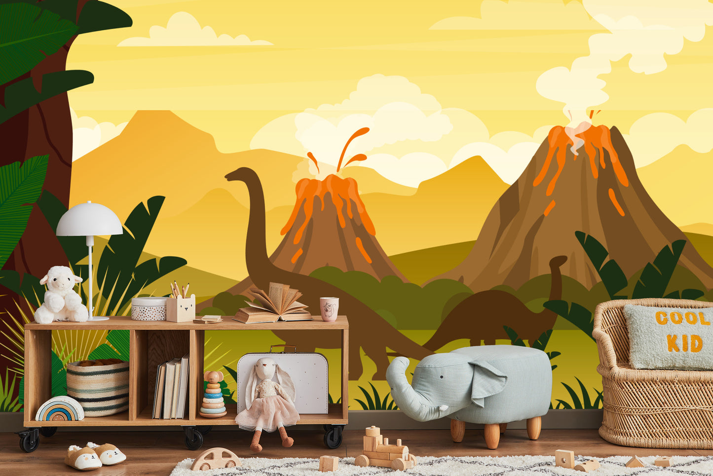 Fototapete Dinosaurier Und Landschaft