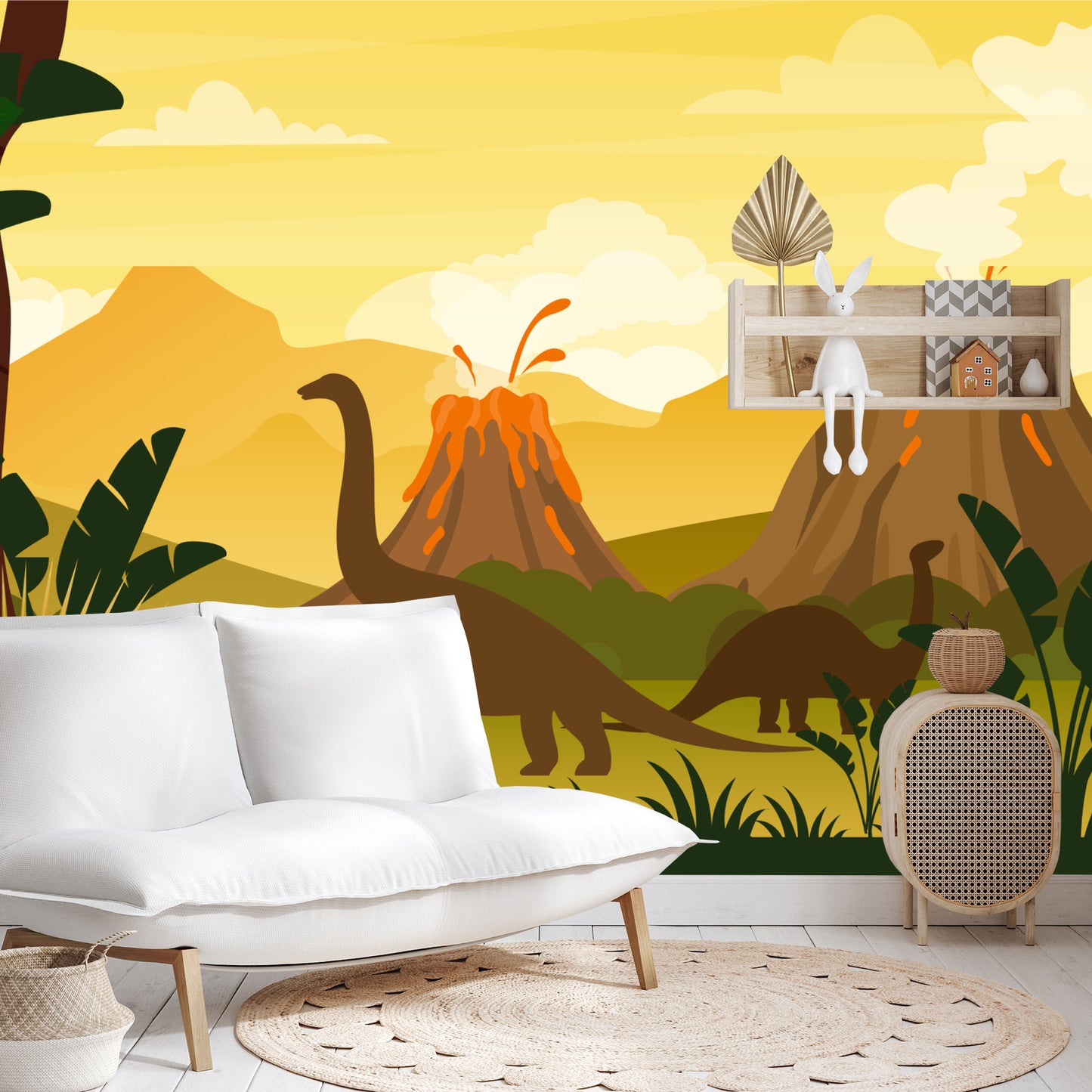 Fototapete Dinosaurier Und Landschaft
