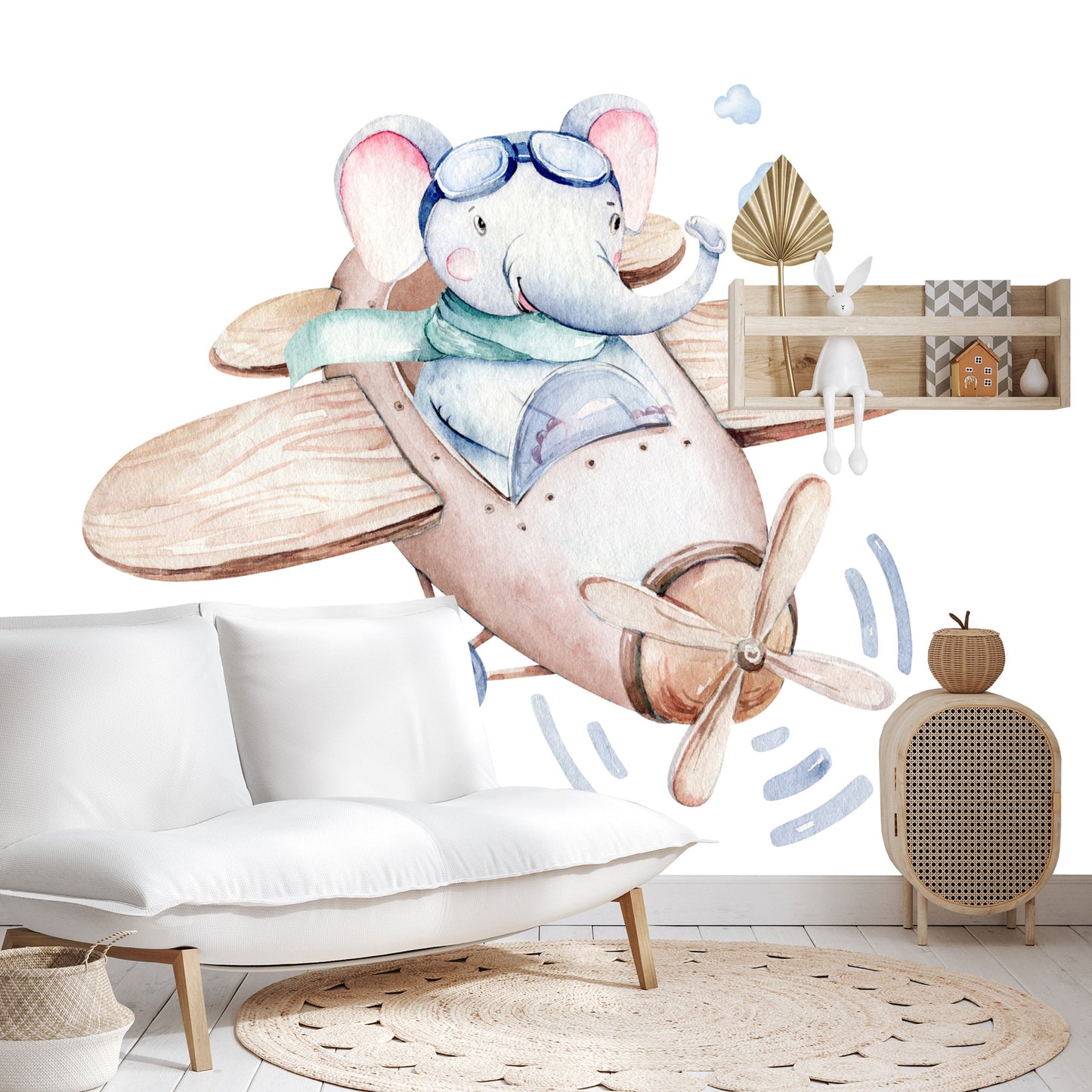 Fototapete Kleiner Elefant Im Flugzeug