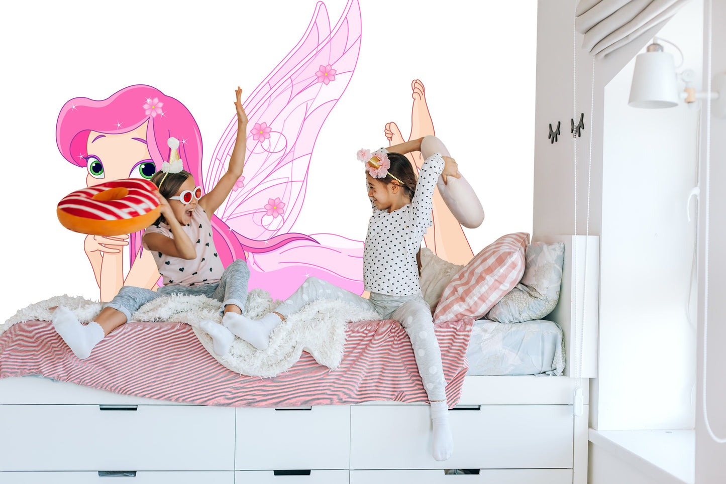 Fototapete Rosa Fee Mit Flügeln