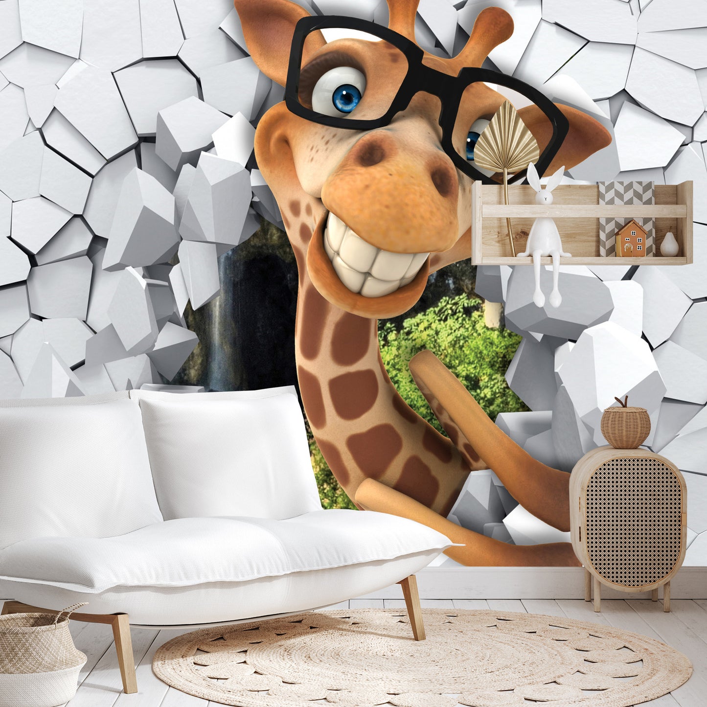 Fototapete Lachende Giraffe Mit Brille