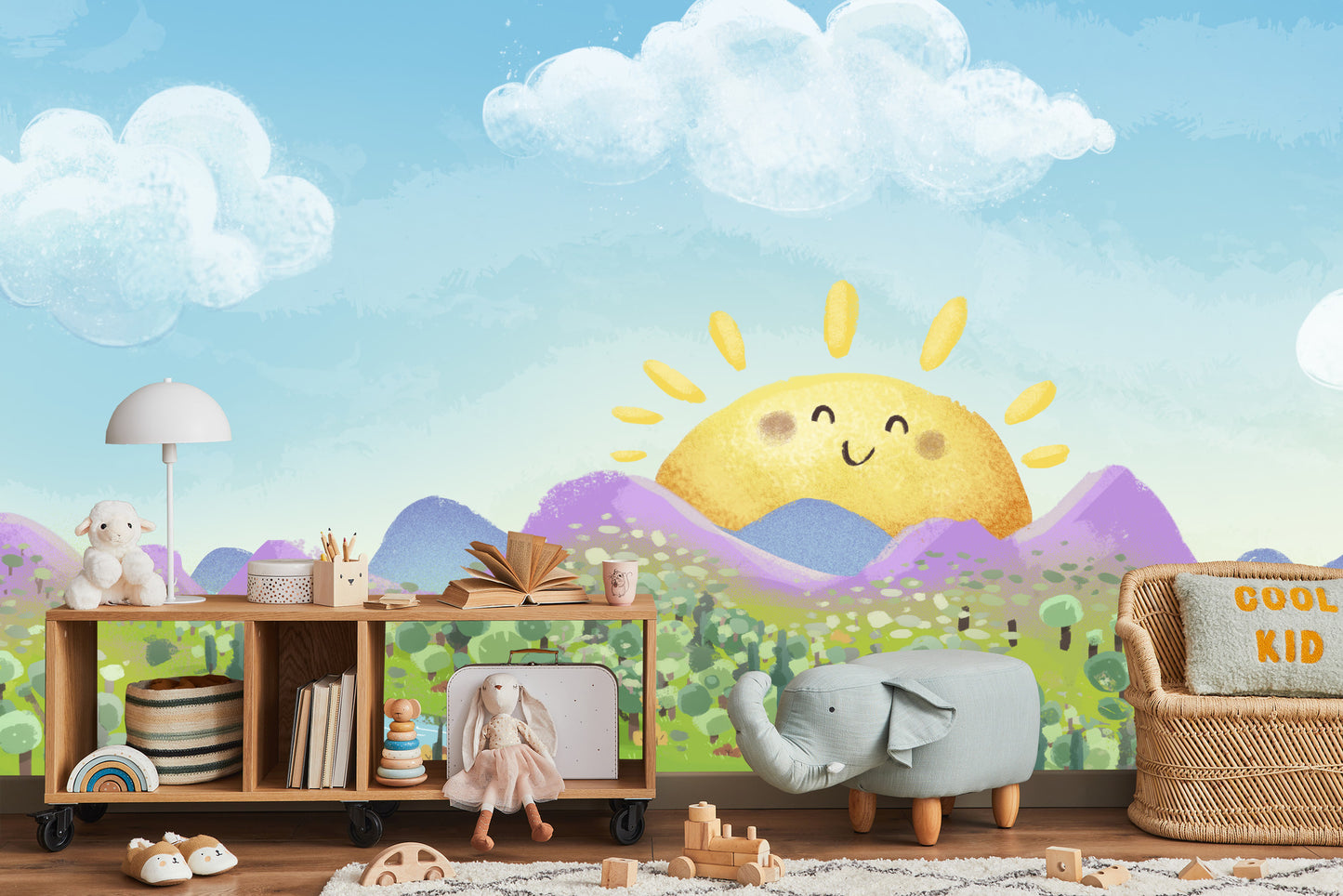 Fototapete Für Kinder - Sonnige Landschaft