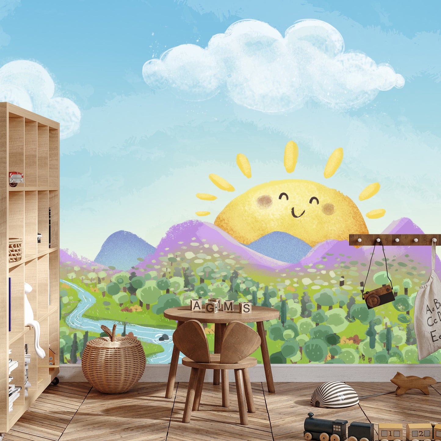 Fototapete Für Kinder - Sonnige Landschaft
