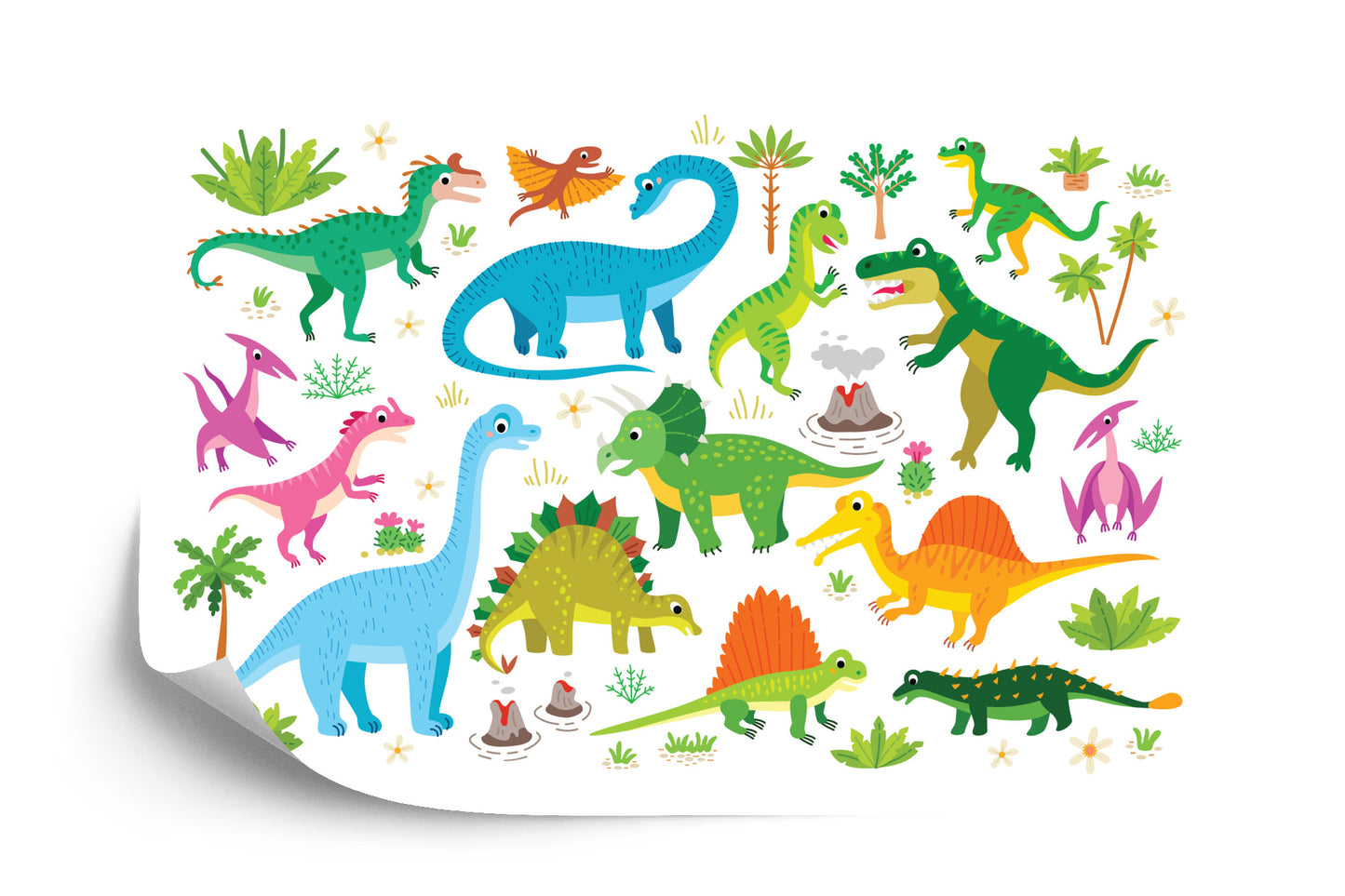 Fototapete Dinosaurier Wie Aus Zeichentrickfilmen