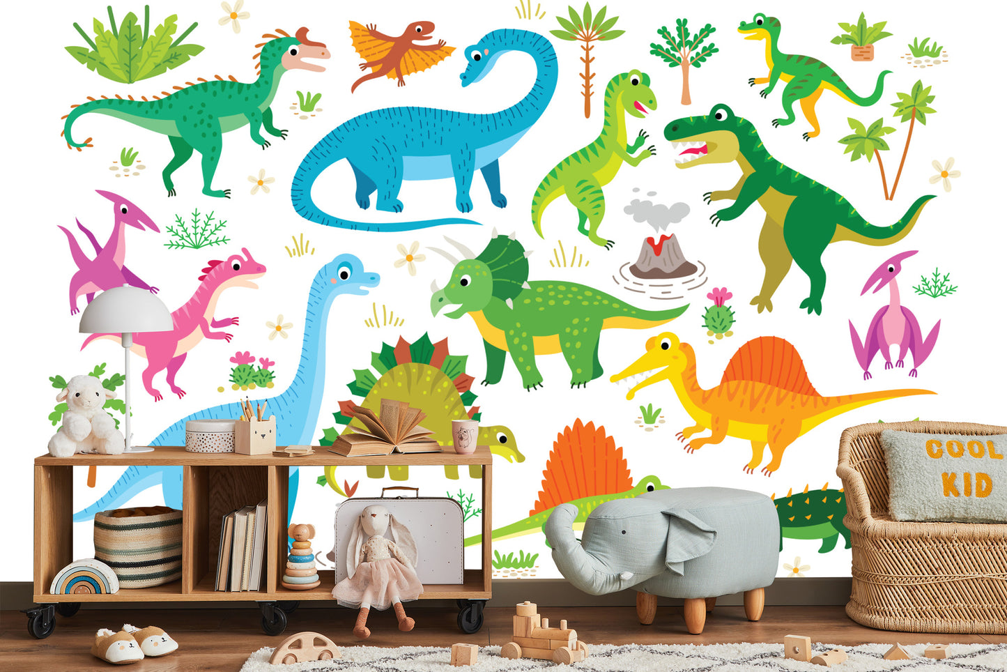 Fototapete Dinosaurier Wie Aus Zeichentrickfilmen