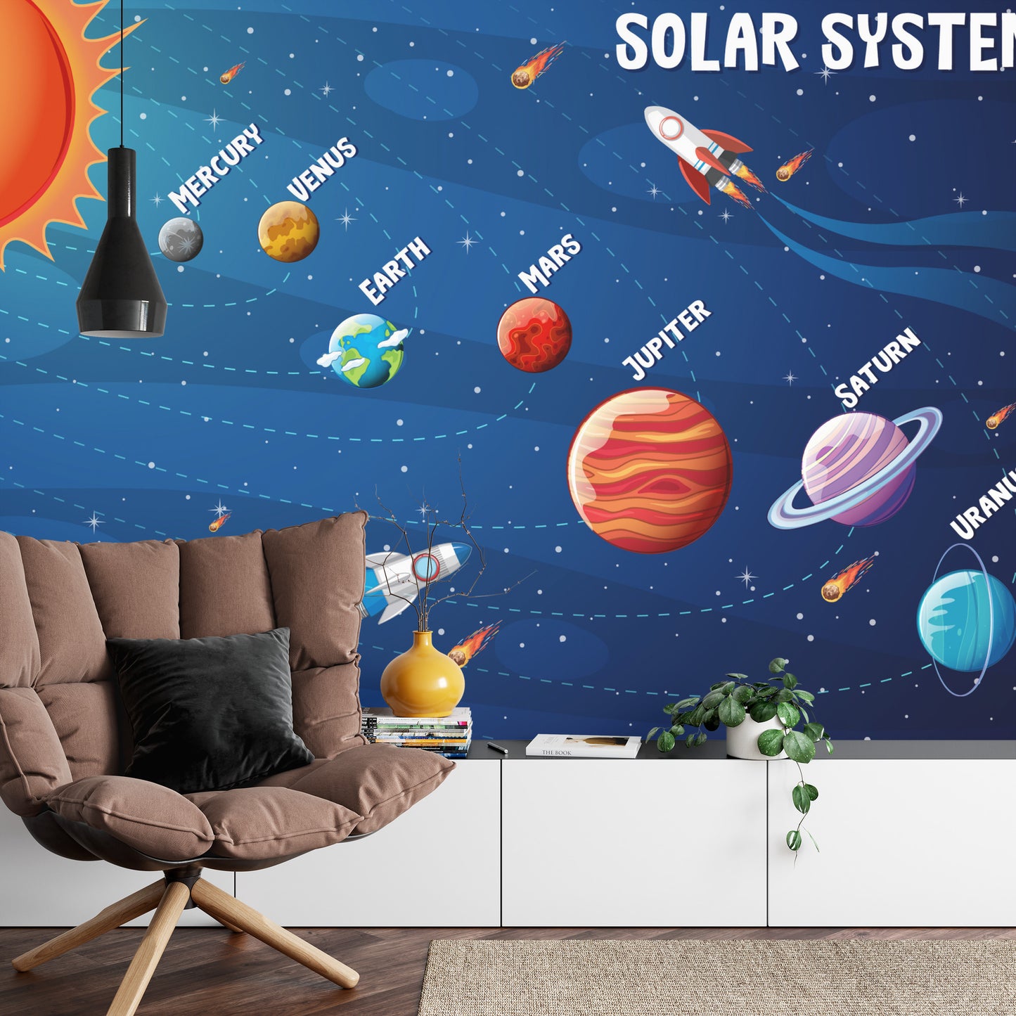 Fototapete Infografiken Zum Sonnensystem