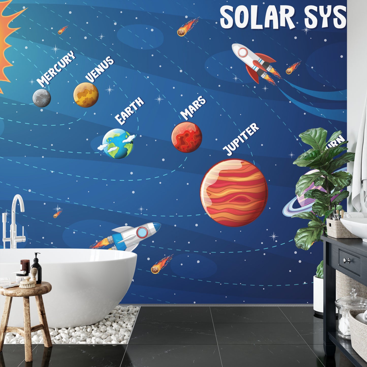 Fototapete Infografiken Zum Sonnensystem