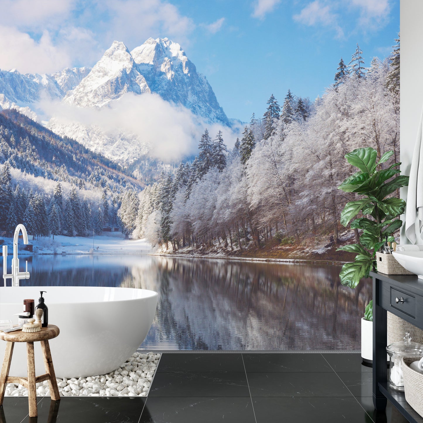 Fototapete Landschaft Berge Winter