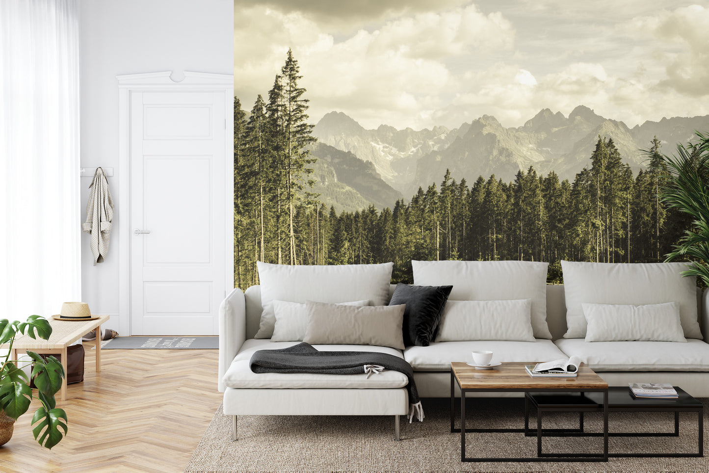 Fototapete Wald Berge