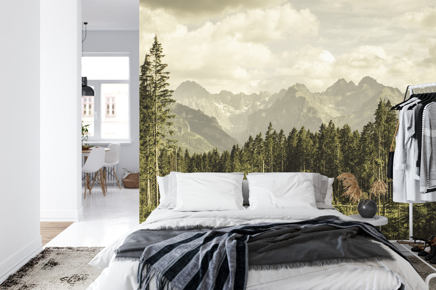 Fototapete Wald Berge