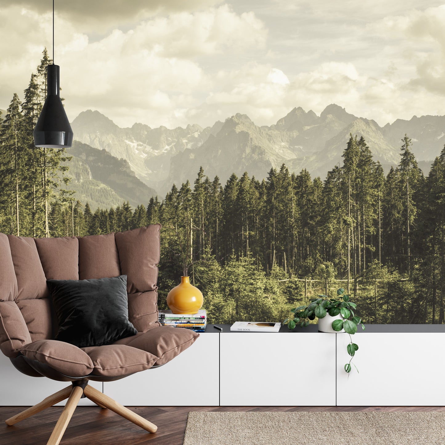 Fototapete Wald Berge