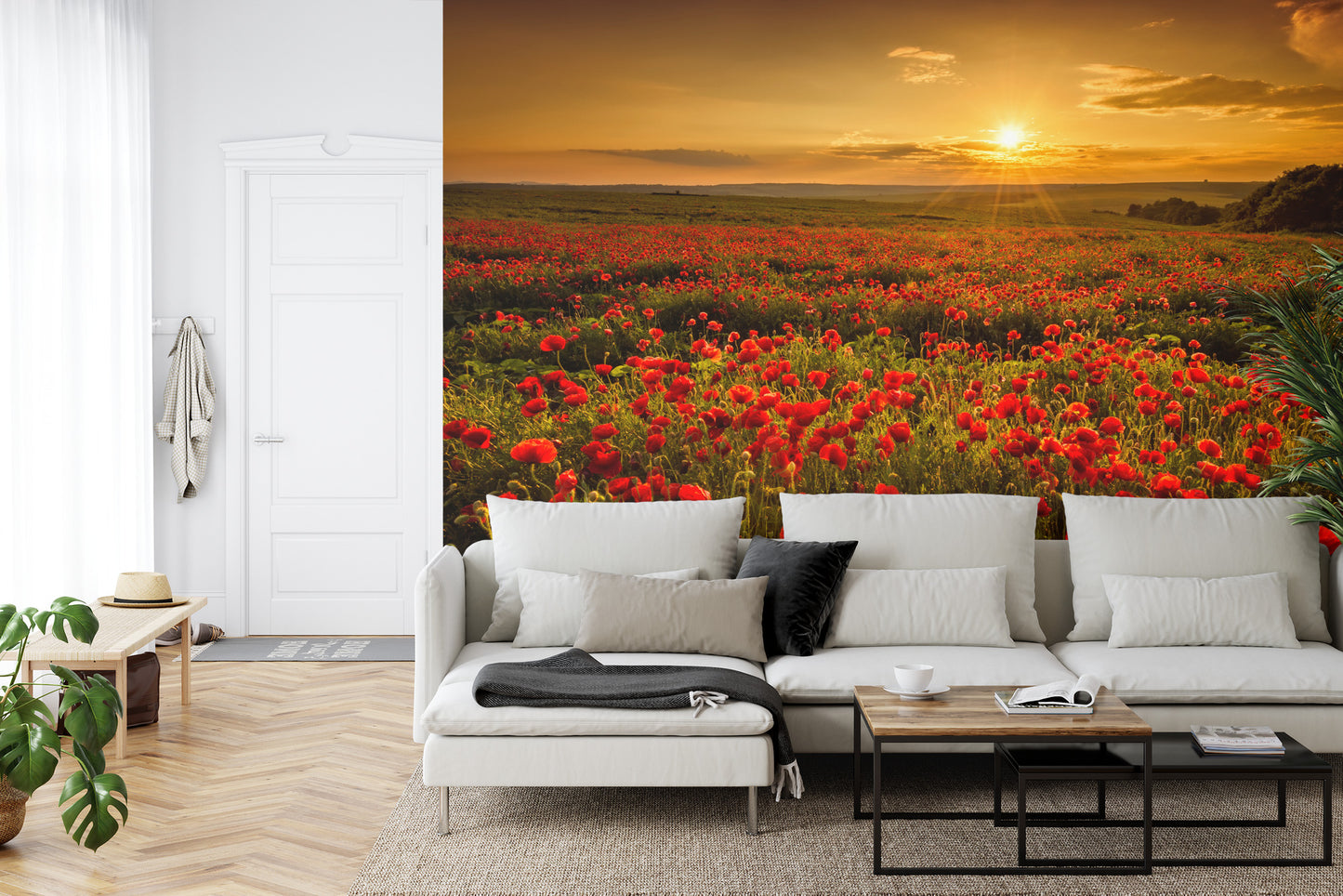 Fototapete Landschaft Blumen