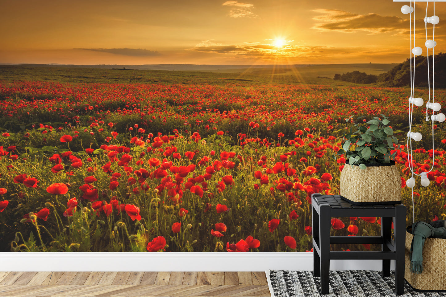 Fototapete Landschaft Blumen