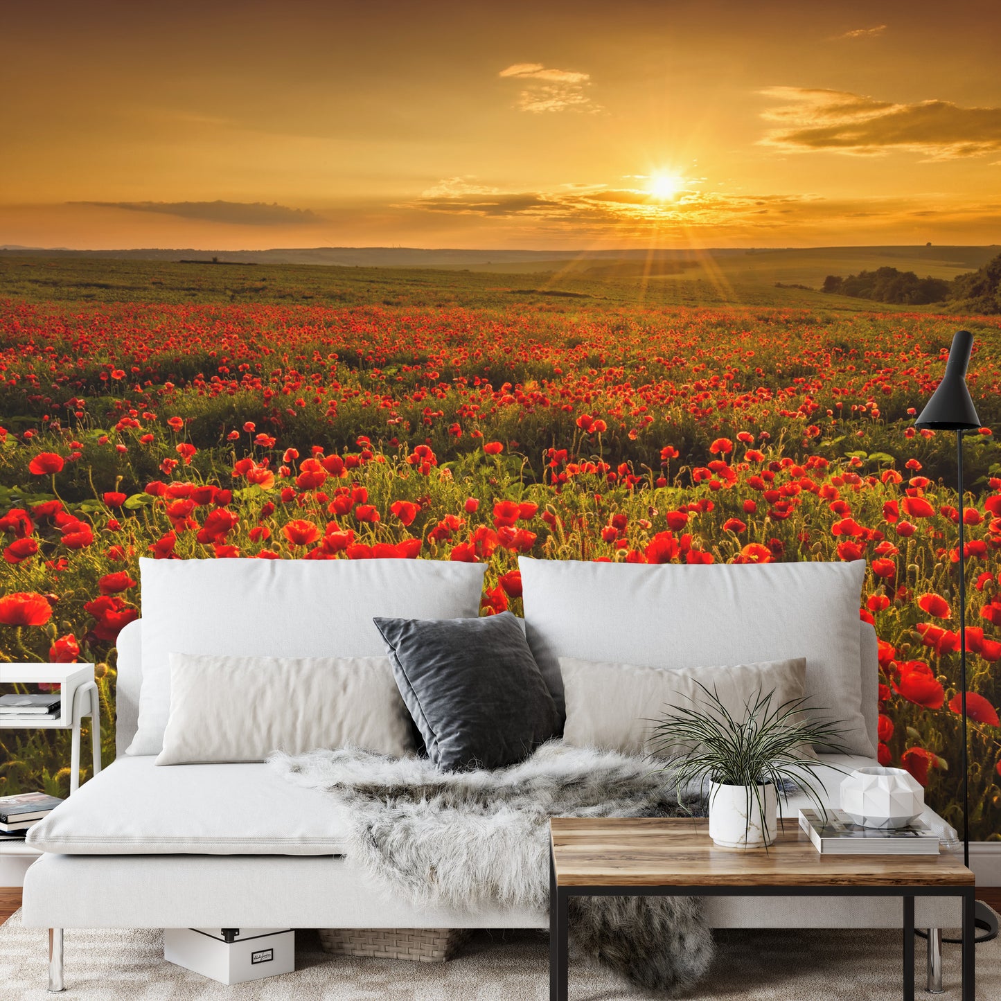 Fototapete Landschaft Blumen