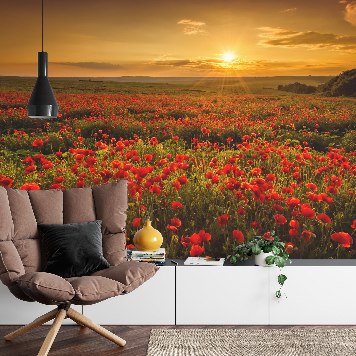 Fototapete Landschaft Blumen