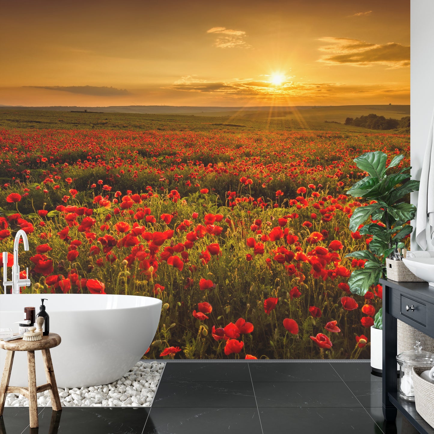 Fototapete Landschaft Blumen