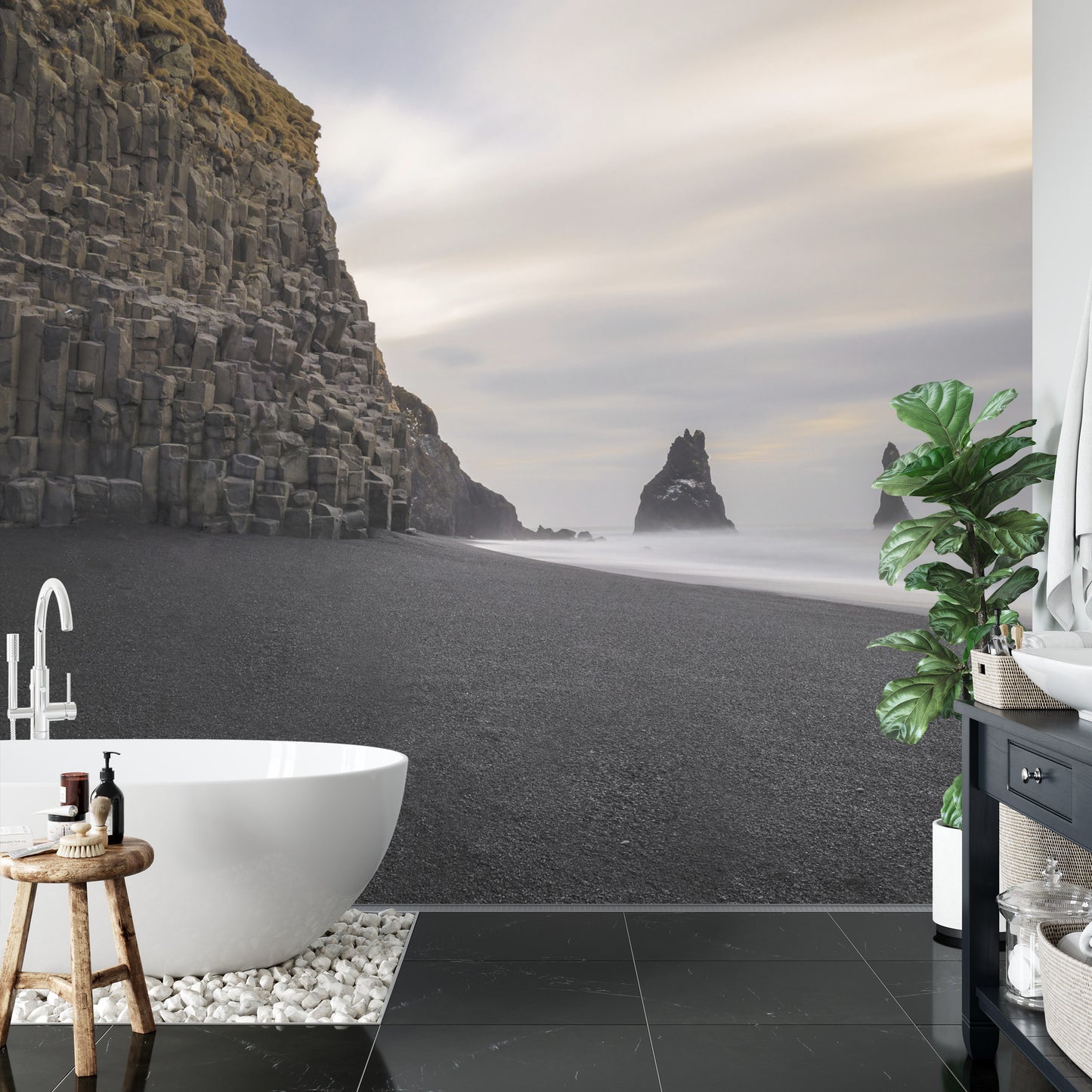 Fototapete Strand Meer Felsen