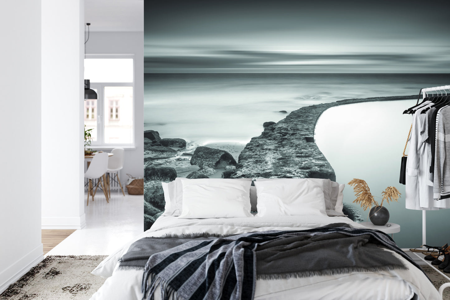 Fototapete Strand Felsen