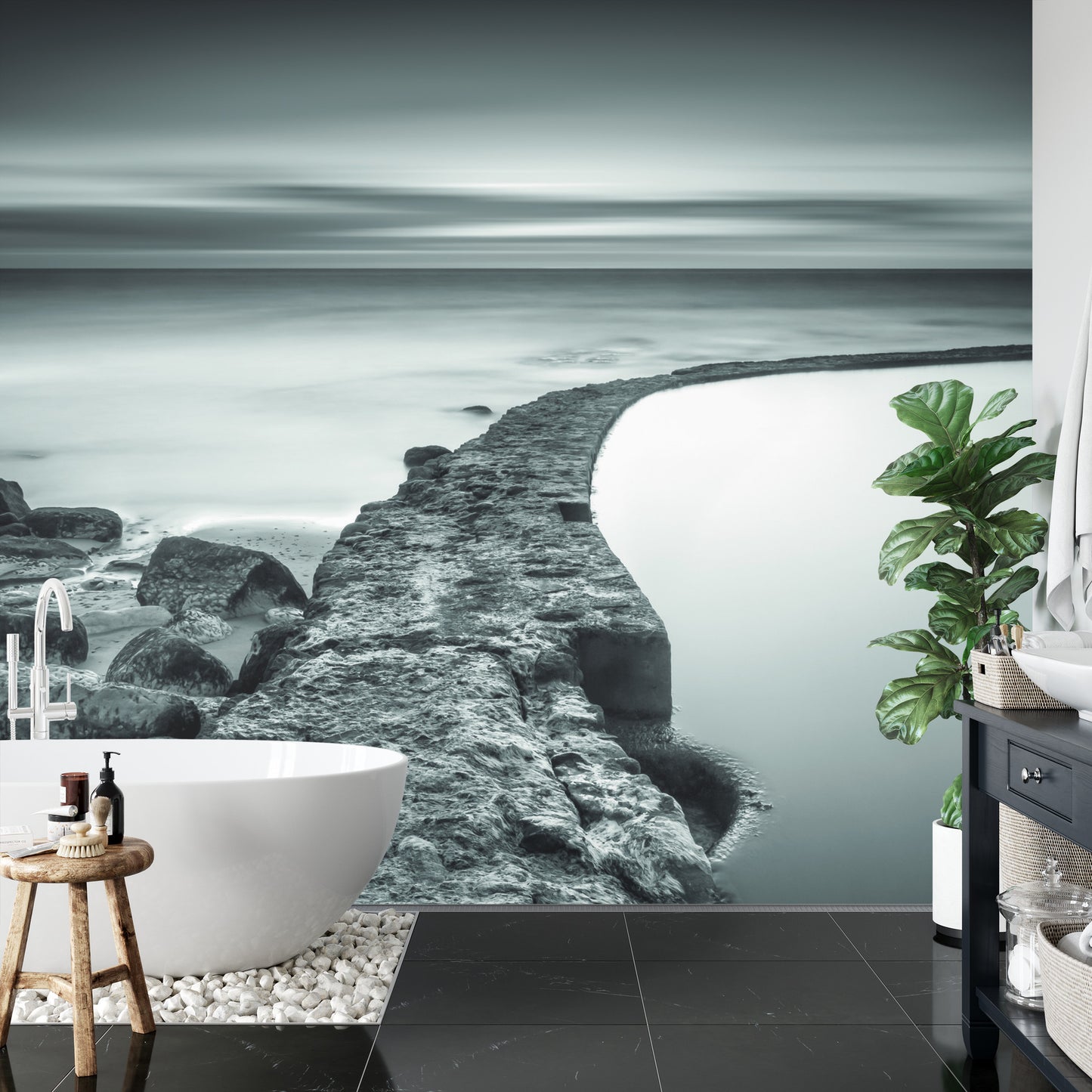 Fototapete Strand Felsen