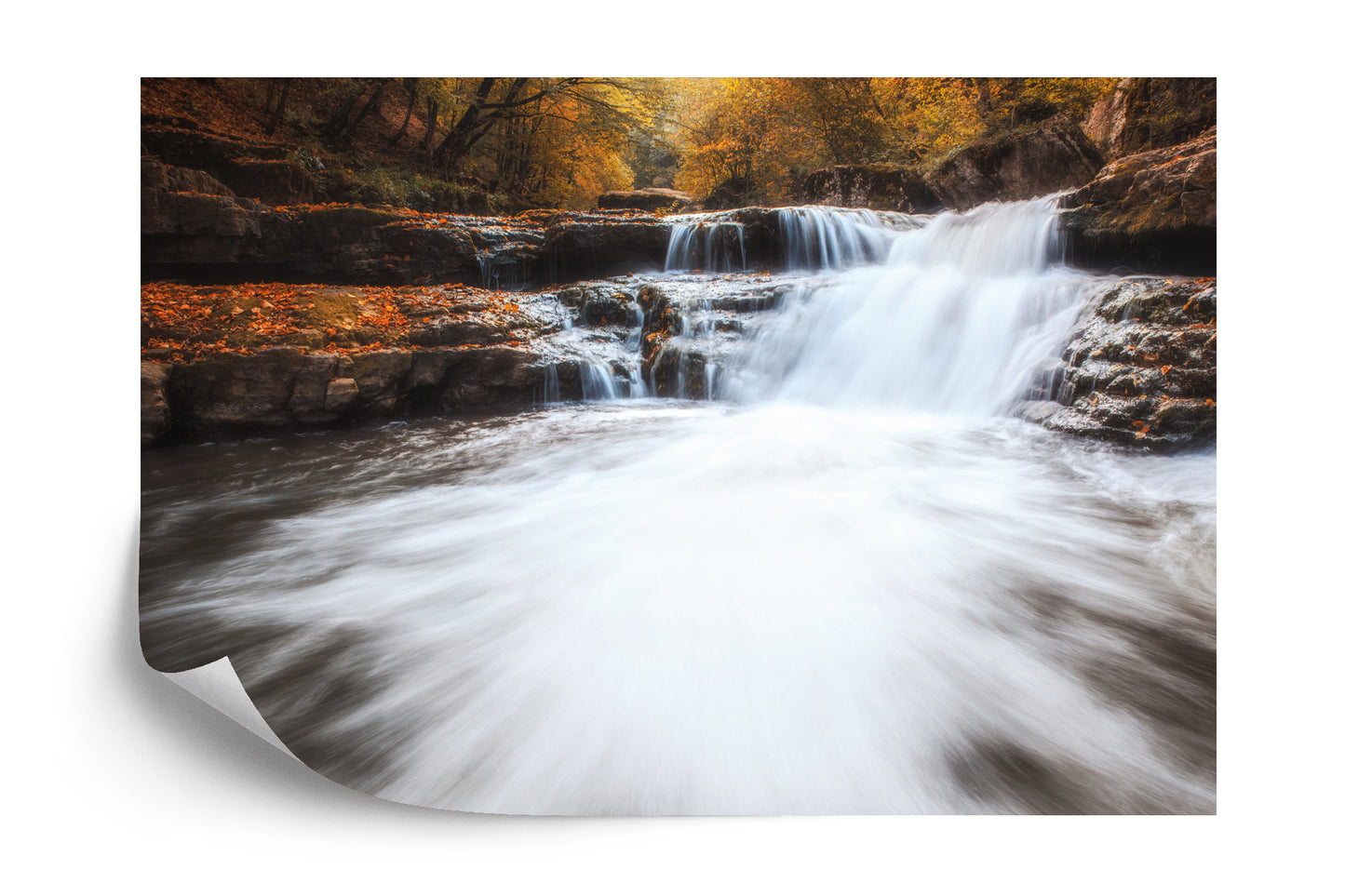 Fototapete Herbst Wasserfall