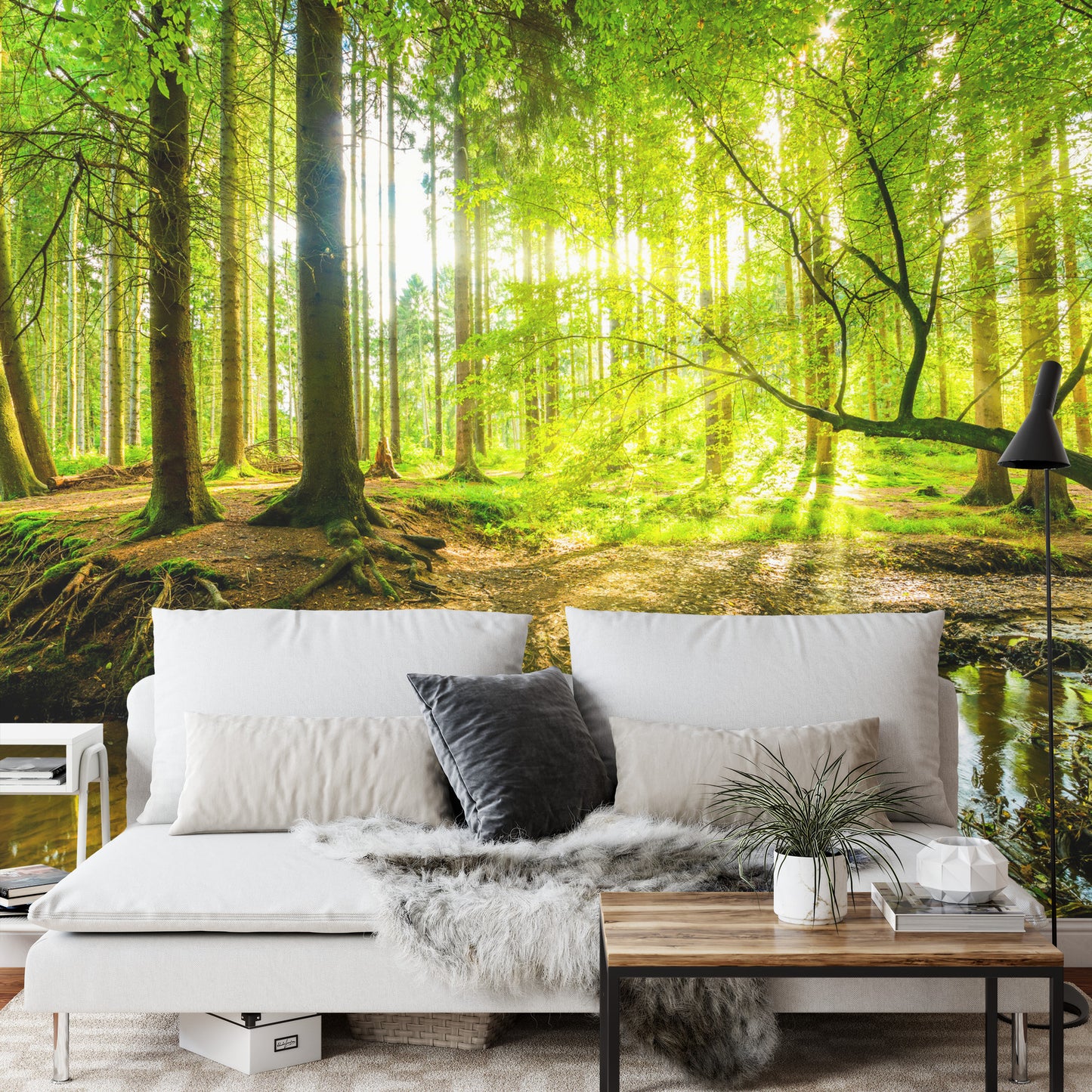 Fototapete Wunderschönes Waldland Im Frühling Im 3D Effekt
