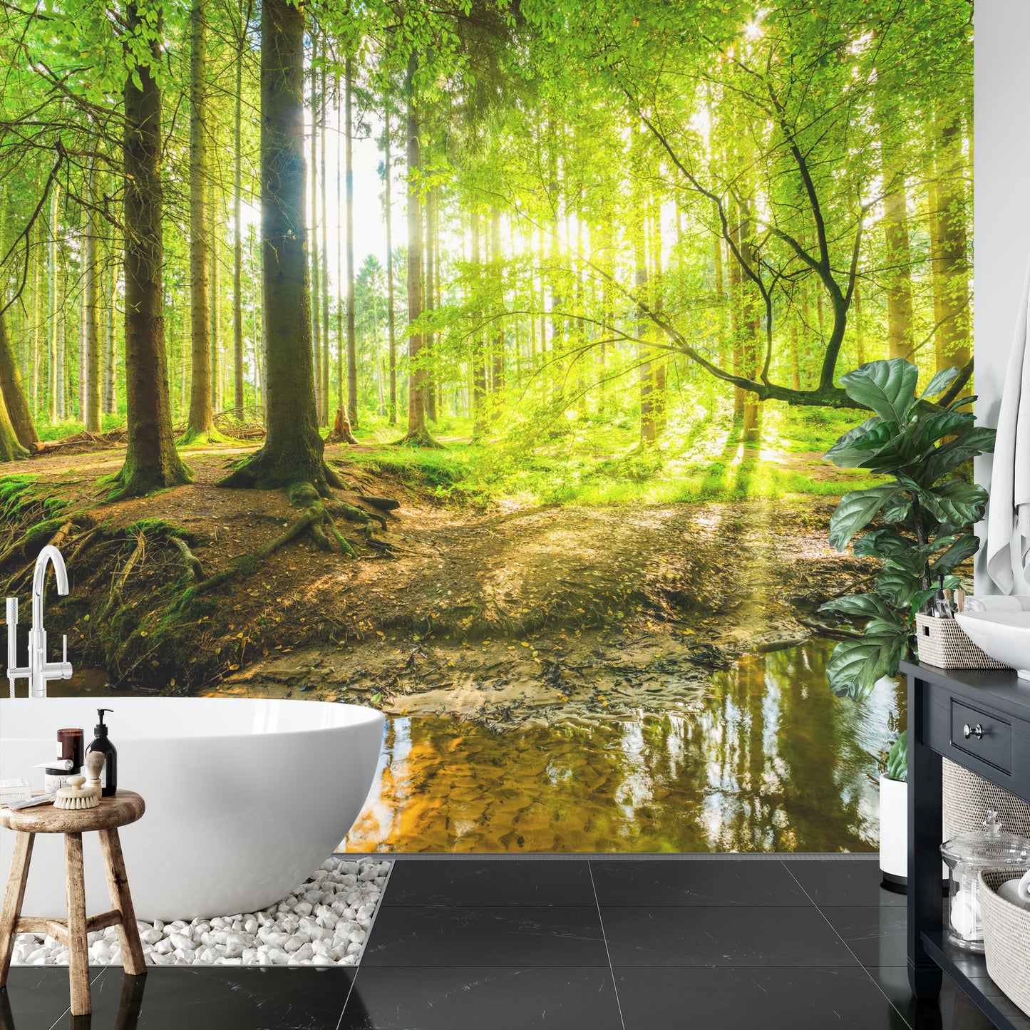 Fototapete Wunderschönes Waldland Im Frühling Im 3D Effekt