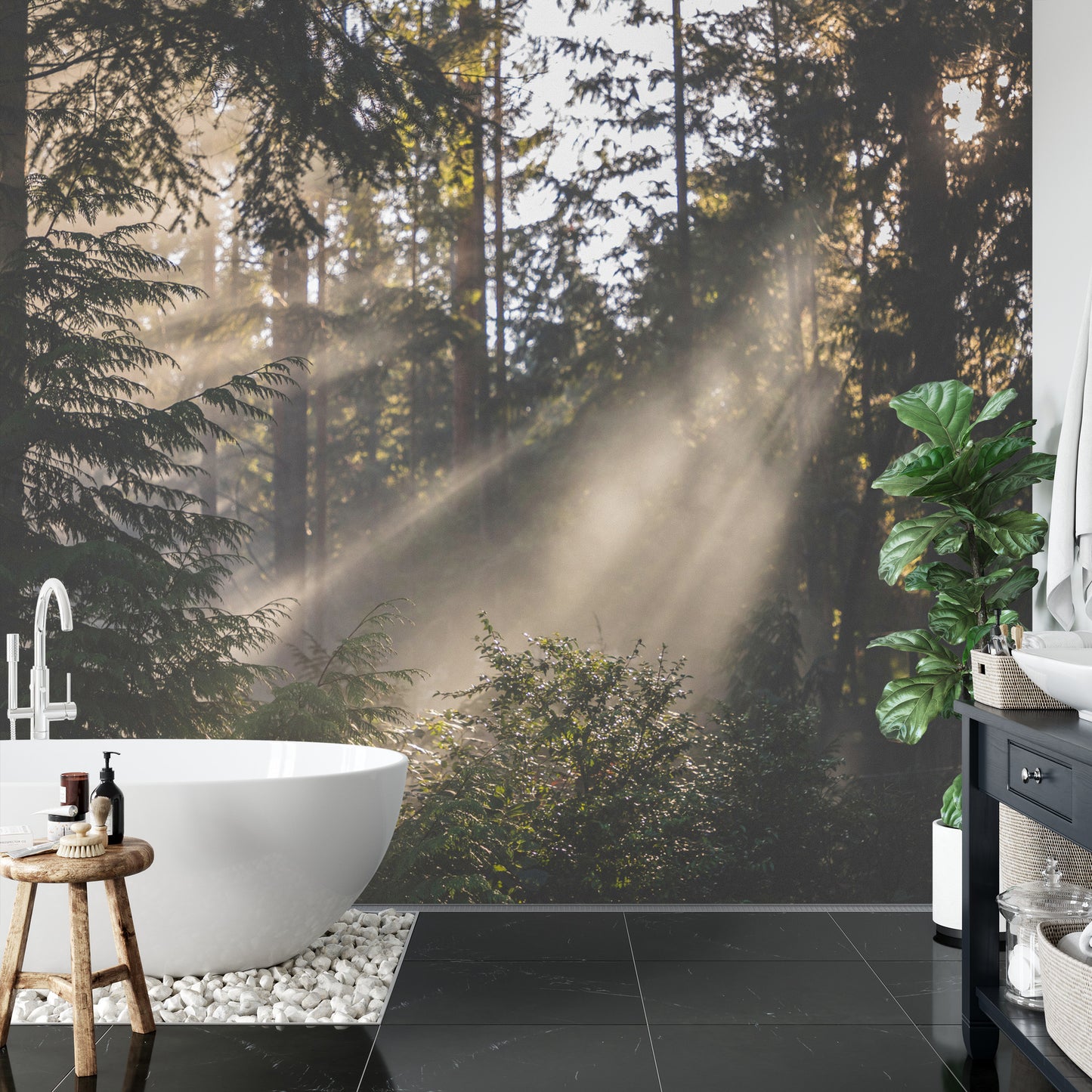Fototapete Nebliger Wald