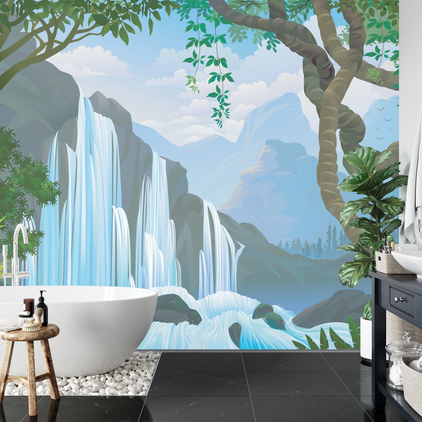 Fototapete Wasserfall Im Dschungel