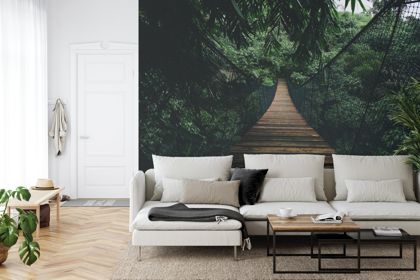 Fototapete Hängebrücke In Einem Wald