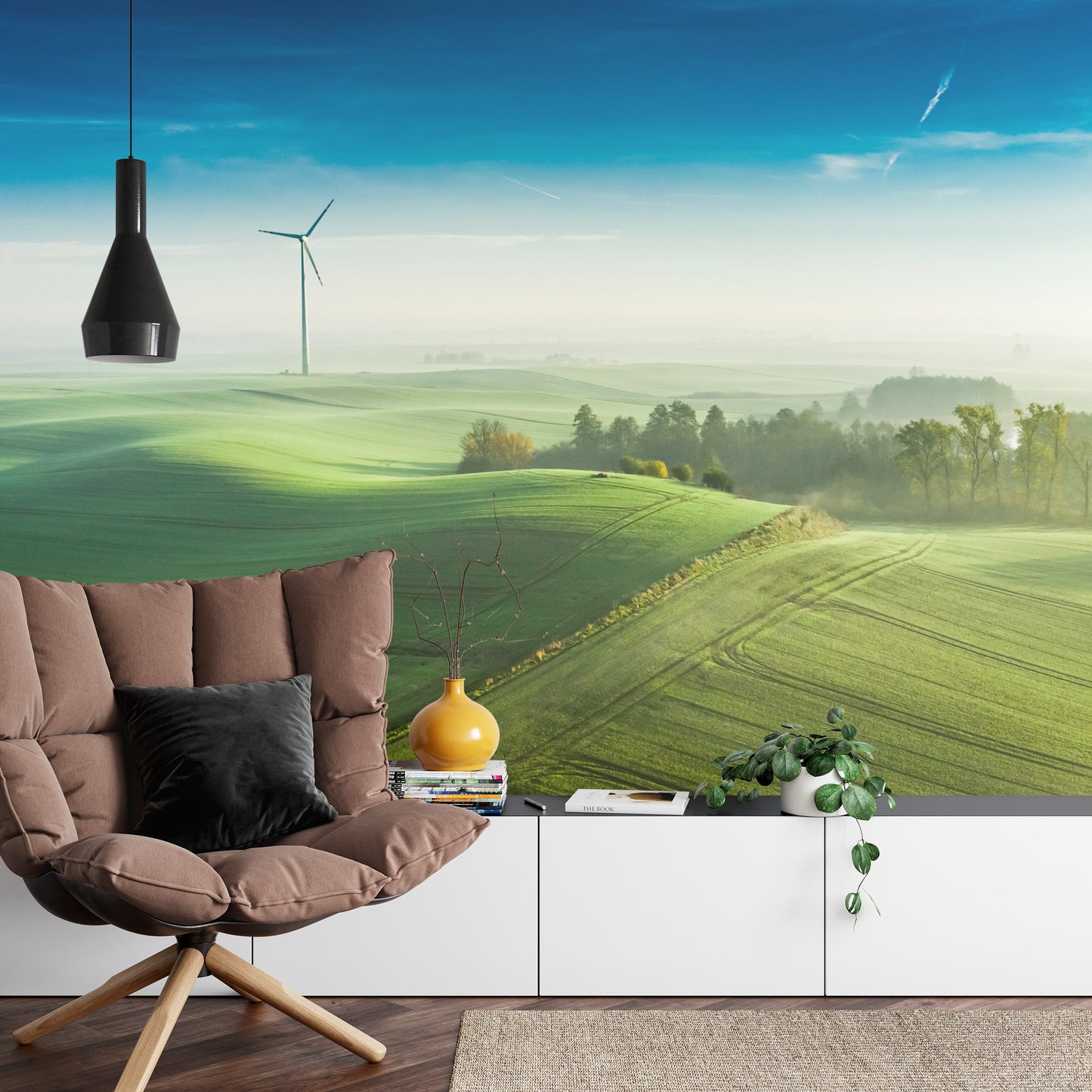 Fototapete Luftaufnahme Einer Grünen Wiese 3D
