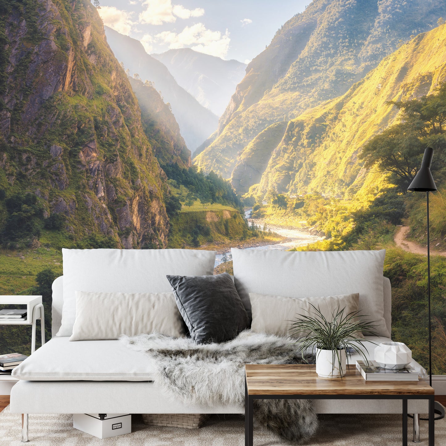 Fototapete Wald Berge