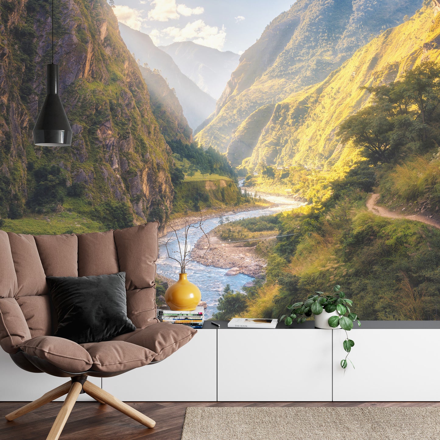 Fototapete Wald Berge