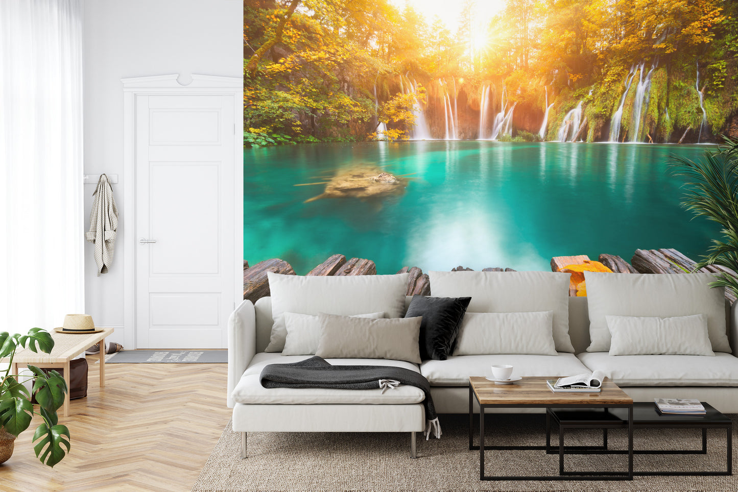 Fototapete Herbst Wasserfall