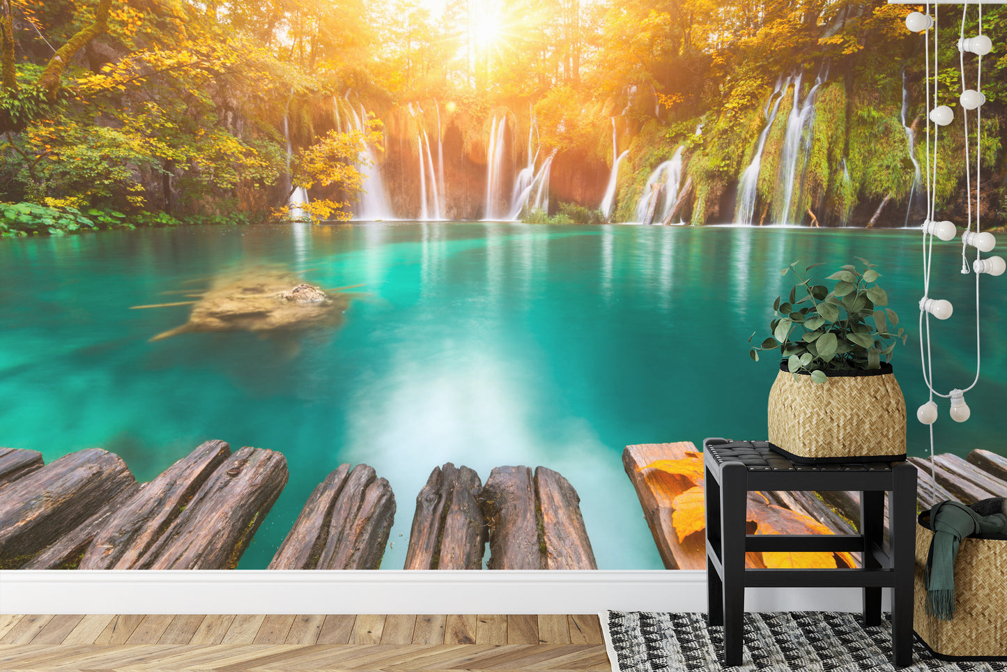 Fototapete Herbst Wasserfall