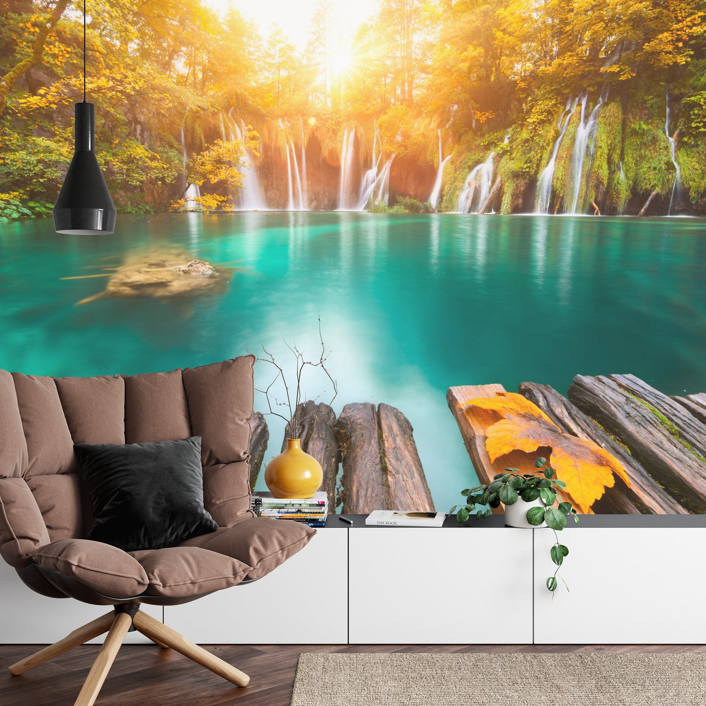 Fototapete Herbst Wasserfall