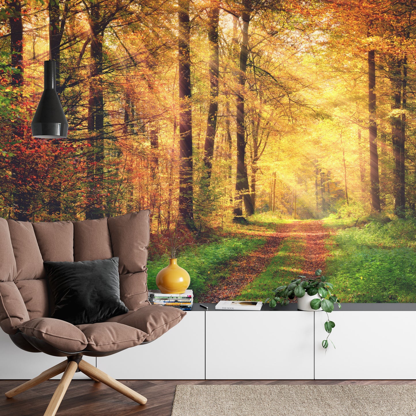 Fototapete Wald Herbstfarben
